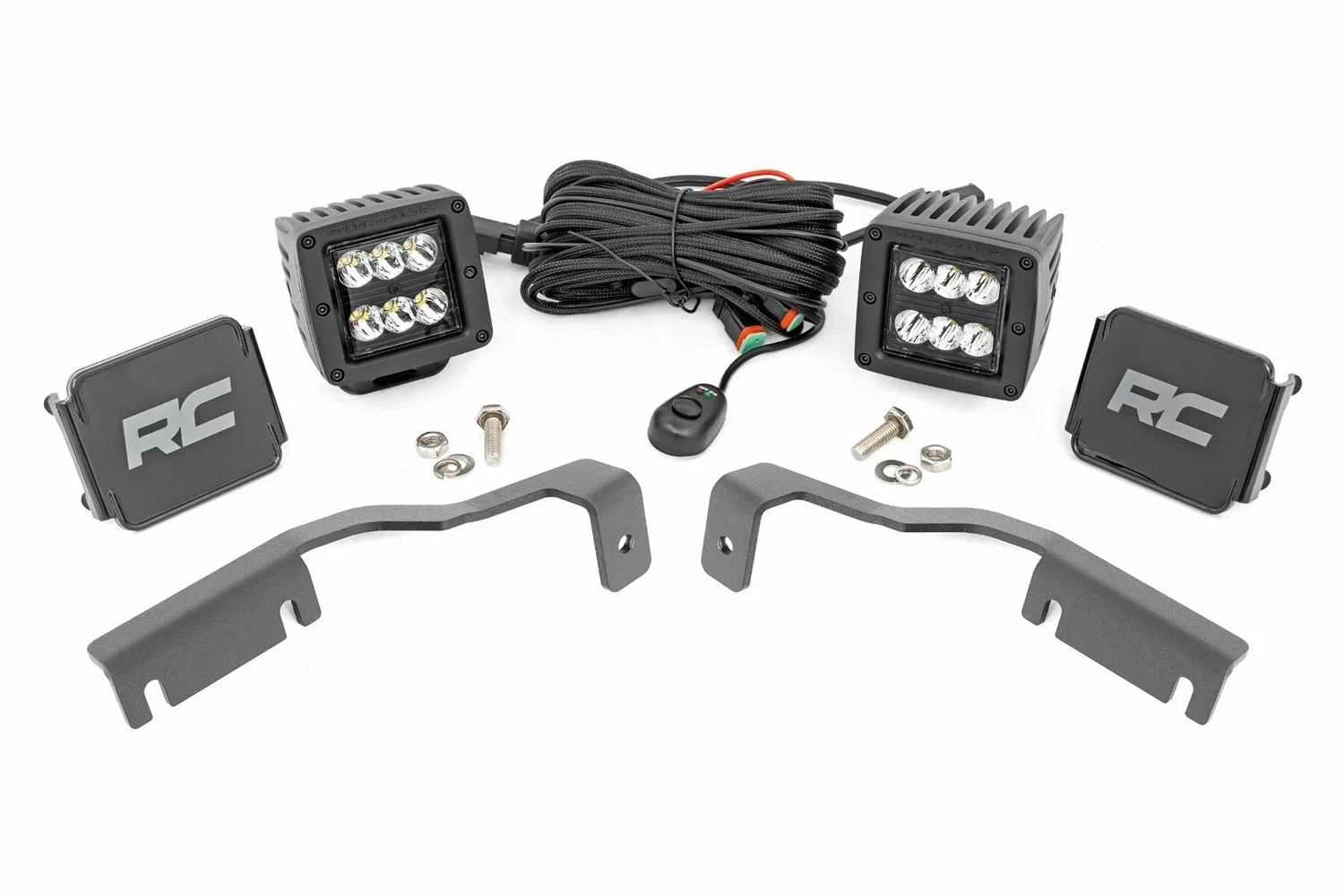 Fits Nissan Frontier (22-24) LED Light Kit Ditch Mount 2_ Black Pair Spot 71064